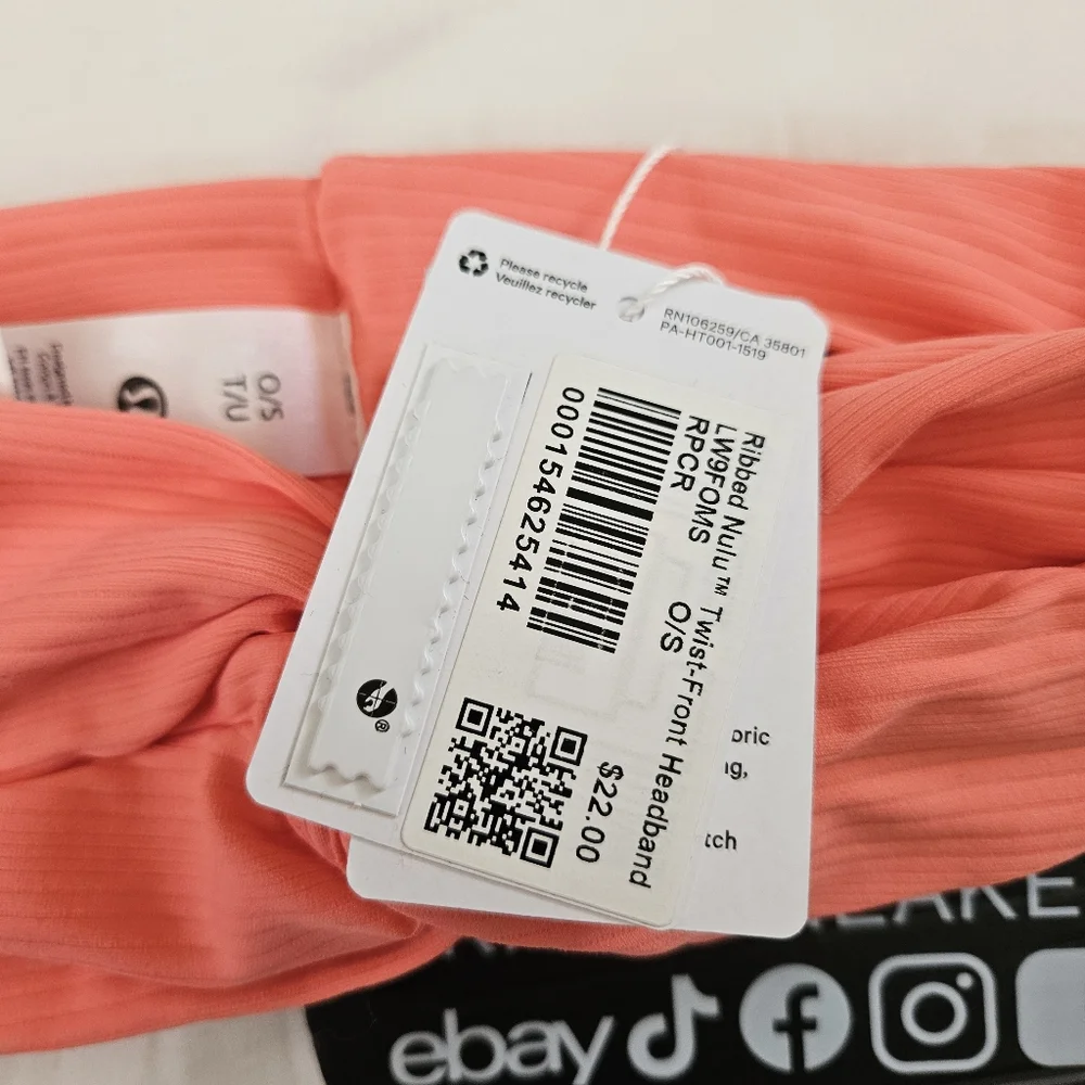 Lululemon Ribbed Nulu Twist-Front Headband RPCR Raspberry Cream